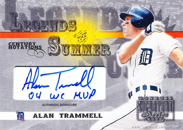 2003 Donruss Signature Series Legends of Summer Century Autograph Notation #2 /100