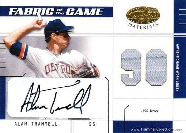 2003 Leaf Certified Materials Fabric of the Game Jersey Year Auto #12 /5